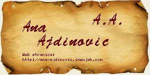 Ana Ajdinović vizit kartica